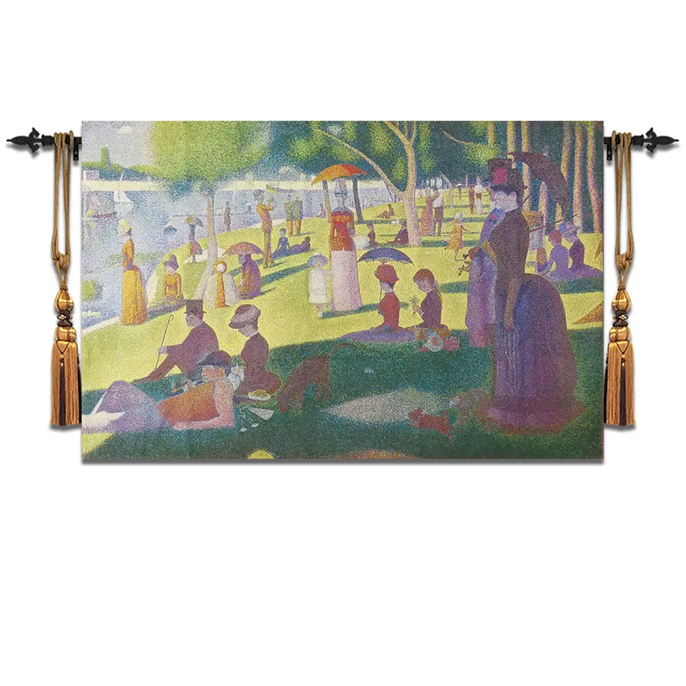 

90*140cm Georges Seurat-Painting Art tapestry fashion wall hanging george middot-Europe design Home textile decoration fabric