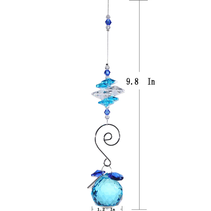 H& D 30 мм Радуга восьмиугольник висячий шар кулон кристалл Призма Suncatcher(синий