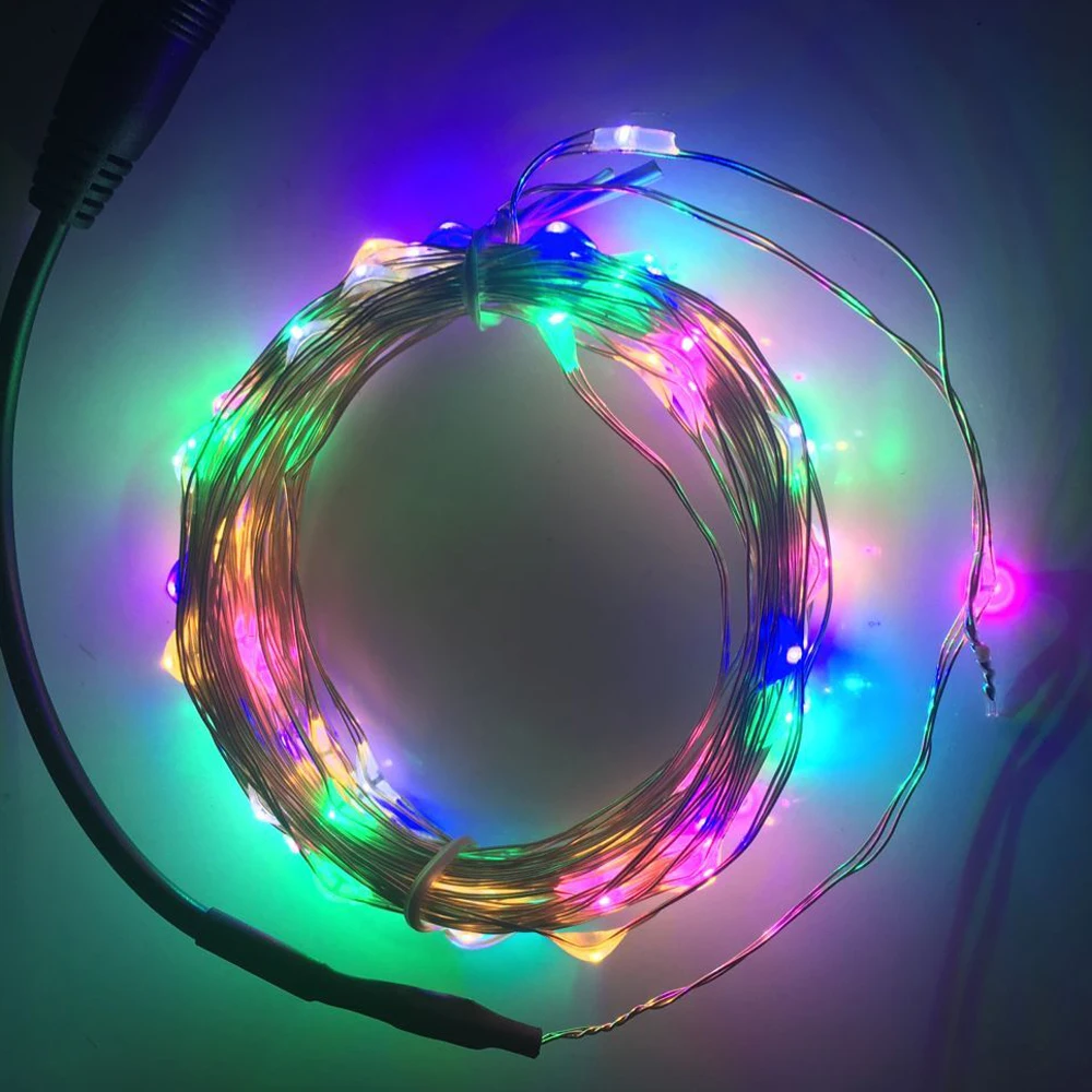 5 м 50 светодиодов серебристая проводная USB светодиодная гирлянда праздничное