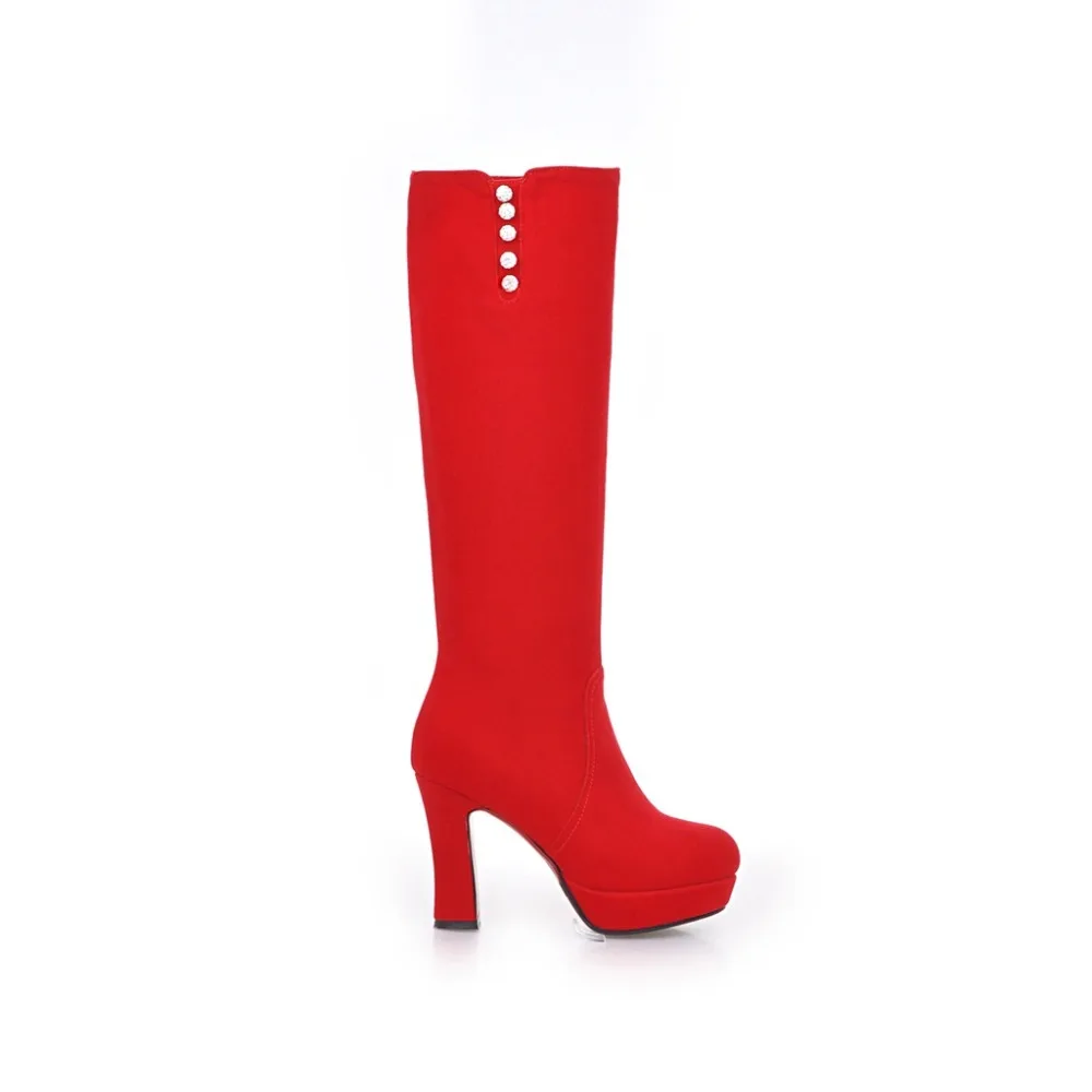 Большие размеры 33-41 2017 г. Новые зимние теплые сапоги на высоком каблуке