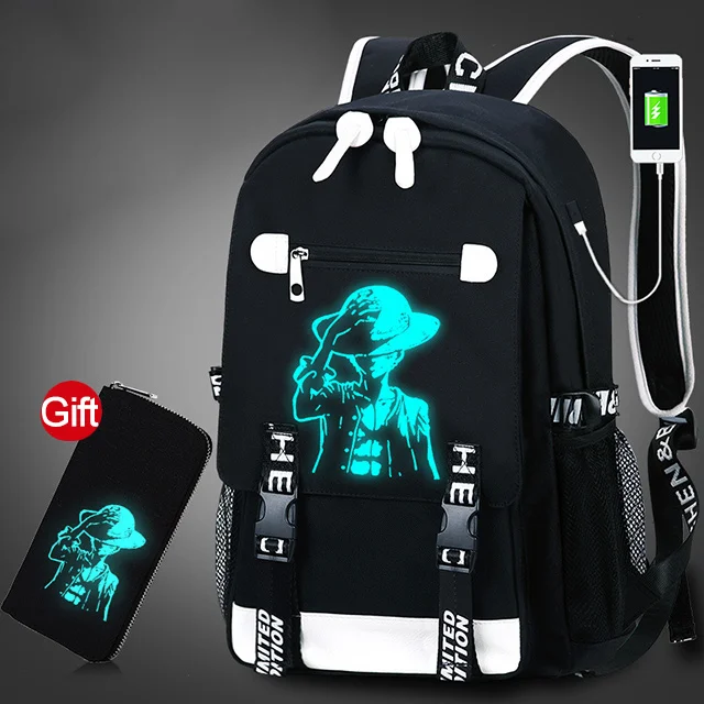 Pirate wallet Школьный рюкзак, 3D светящийся анимационный USB зарядка, школьный рюкзак для мальчиков-подростков, Противоугонный Детский рюкзак, школьные сумки - Цвет: Pirate wallet