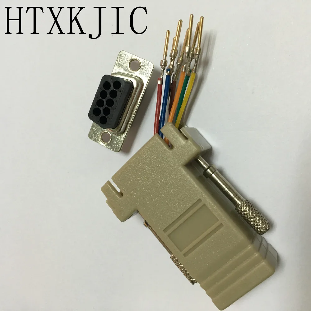5 шт./лот RS232 DB9 штекер к RJ45 гнездовой разъем конвертер удлинитель гнездо|rs232 db9|rj45