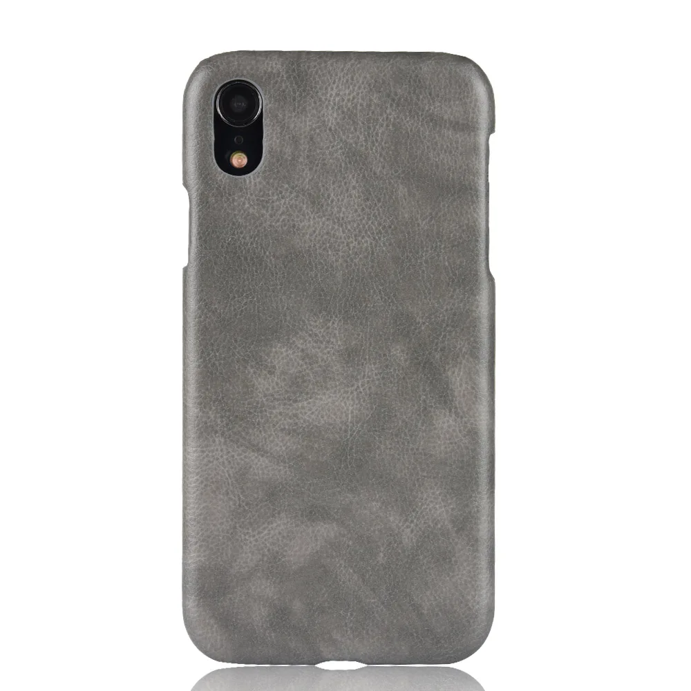 Lichee Pattern Mobile Phone Case For iPhone XR Luxury PU Leather Hard Plastic Back Cover Fundas |