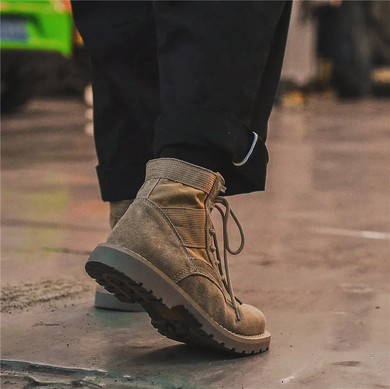 Мужские ботинки с высоким верхом на весну/осень большие модные мягкие матовые