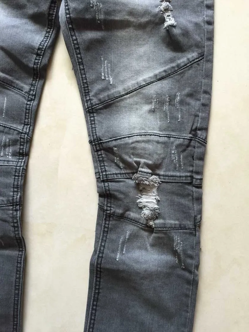 Новый модный дизайн популярные Брендовые мужские хип хоп Slim Fit Узкие рваные