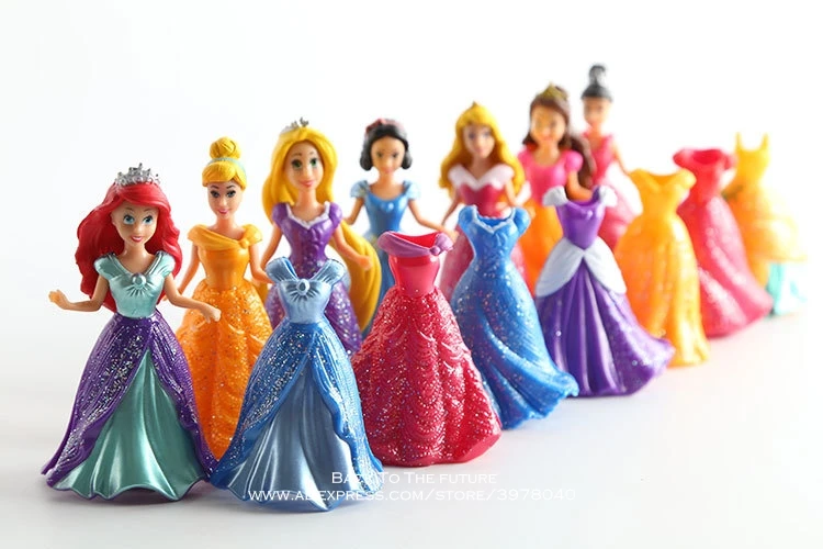 Дисней Принцесса Белоснежка Русалочка Ариэль Алиса Белль сменная одежда 9 см 14