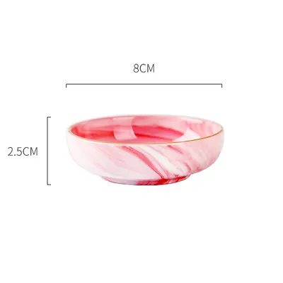 pink Шикарная Роскошная Керамическая Чаша Серый Синий Розовый Зеленый чаши детское взрослое блюдо соевые фрукты еда чаша для кормления Подарок на годовщину посуда 1 шт - Цвет: pink