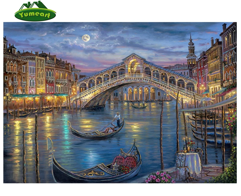 5D алмазная живопись сделай сам вышивка крестиком Венеция бриллиантовая пейзаж