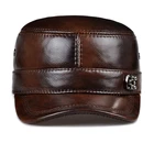 Кепка унисекс из натуральной кожи, в стиле милитари