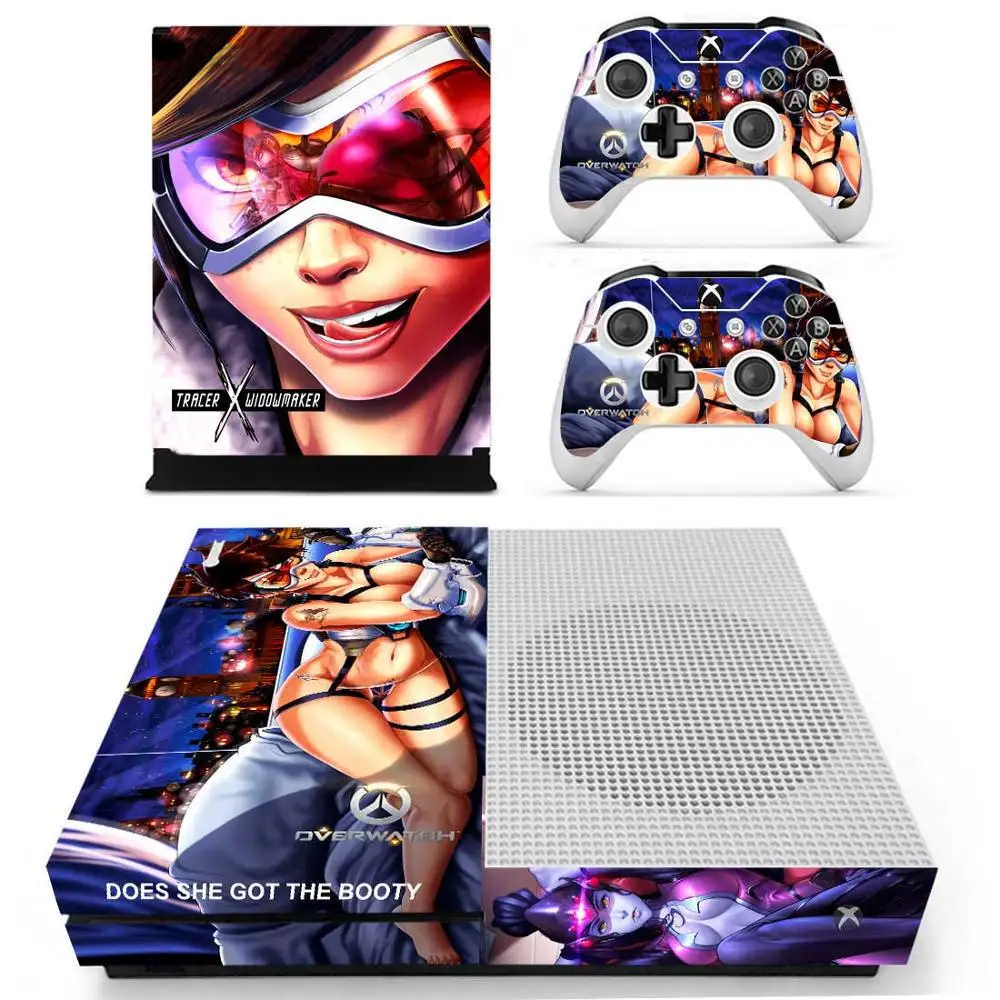 D. Va Виниловая наклейка для консоли Xbox One S с двумя наклейками для беспроводного контроллера - Цвет: YS-xboxoneS-0311