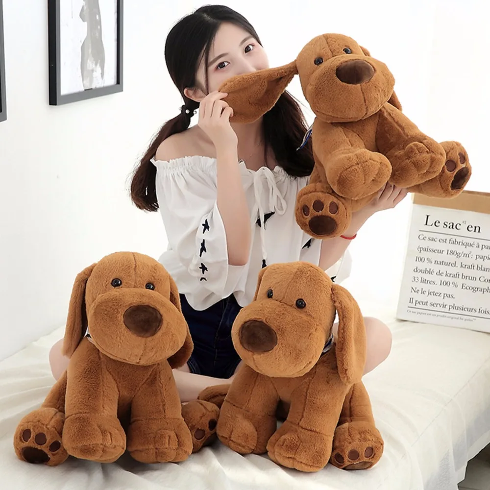

Dark Brown Stuffed toy Dog Soft Plush Baby Toy Puppy Christmas Gift For kids