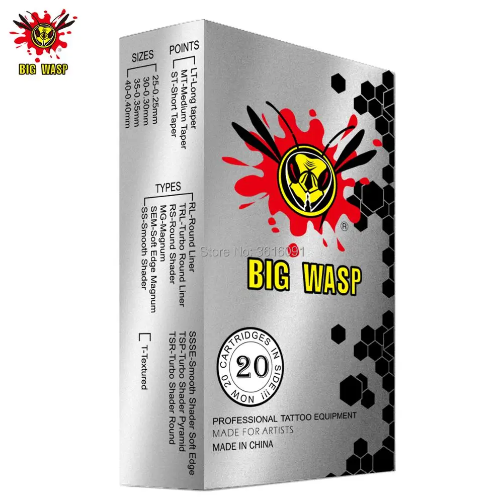 Картриджи BIGWASP 1005RM изогнутые для тату машинок и захватов 20 шт. #10 Bugpin (0 30 мм) 5