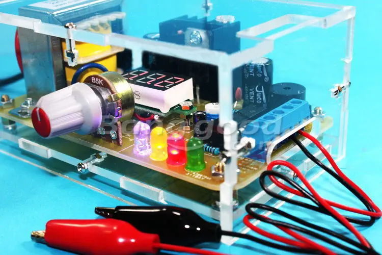 С фабрики ЕС 220 В DIY LM317 Регулируемое напряжение питания доска обучающий комплект с чехлом