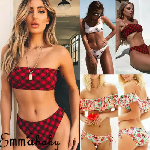 Женское бикини с открытыми плечами и оборками новинка 2018 сексуальный купальник