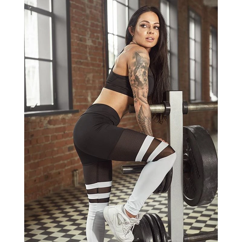 MS Ragdoll штаны для йоги Леггинсы спортивные женские фитнес сетка пэчворк пуш ап