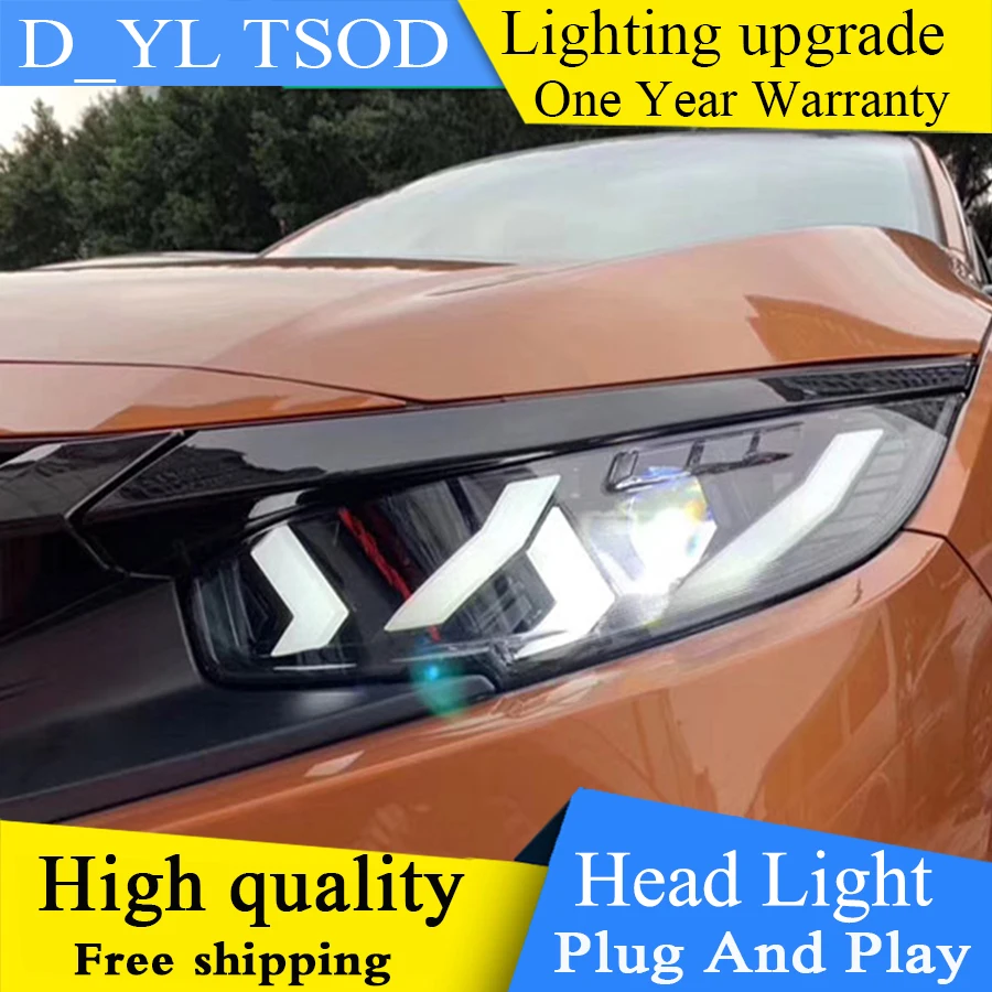 Автомобильный Стайлинг, задние фары, чехол для Honda CIVIC, фары G10 MK10 Bugatti, фары, светодиодный фонарь для бега, светодиодный задний фонарь