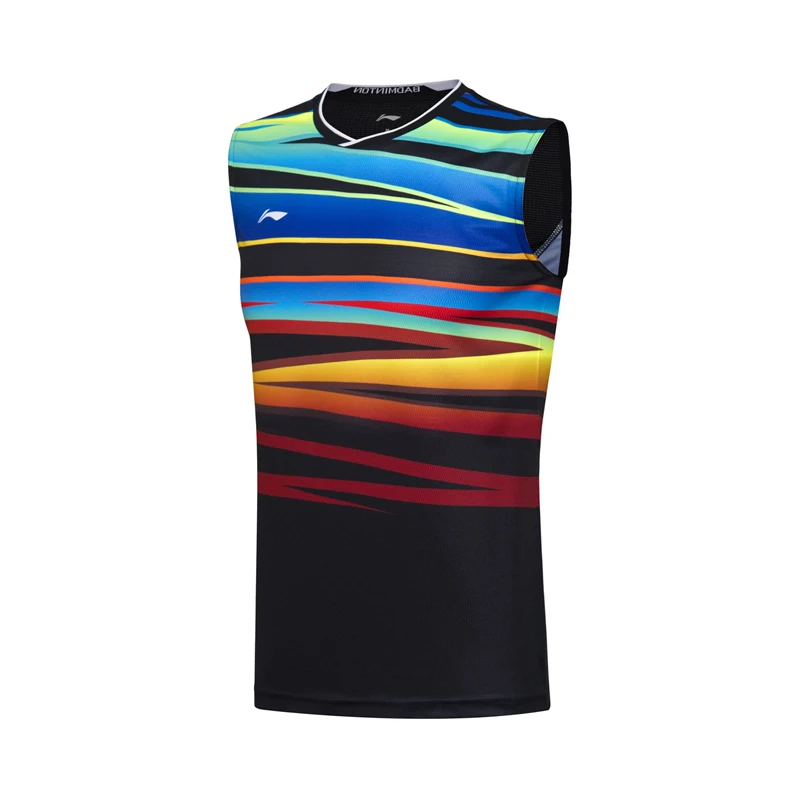 Li-Ning Мужской сухой жилет для бадминтона дышащий светильник рубашки соревнований