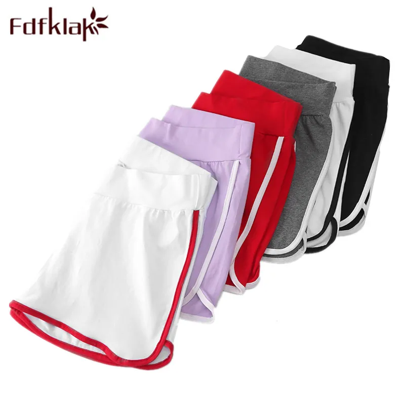 Женские трикотажные шорты Fdfklak черно белые с низкой талией для беременных на лето