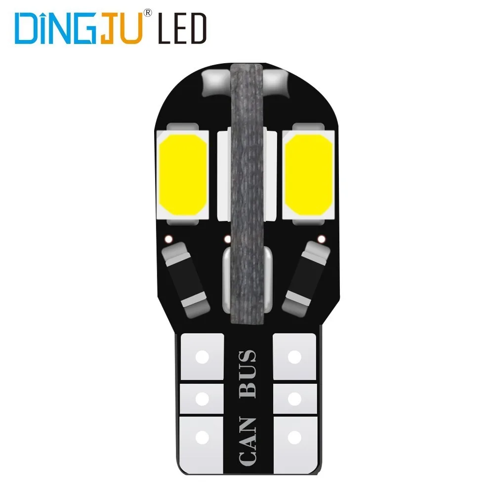 10 шт. T10 светодиодный лампочка для салона автомобиля T10 5730 8SMD светодиодный 12V автомобиль клиновидные боковые светильник белая лампа стайлинга автомобилей авто лампы