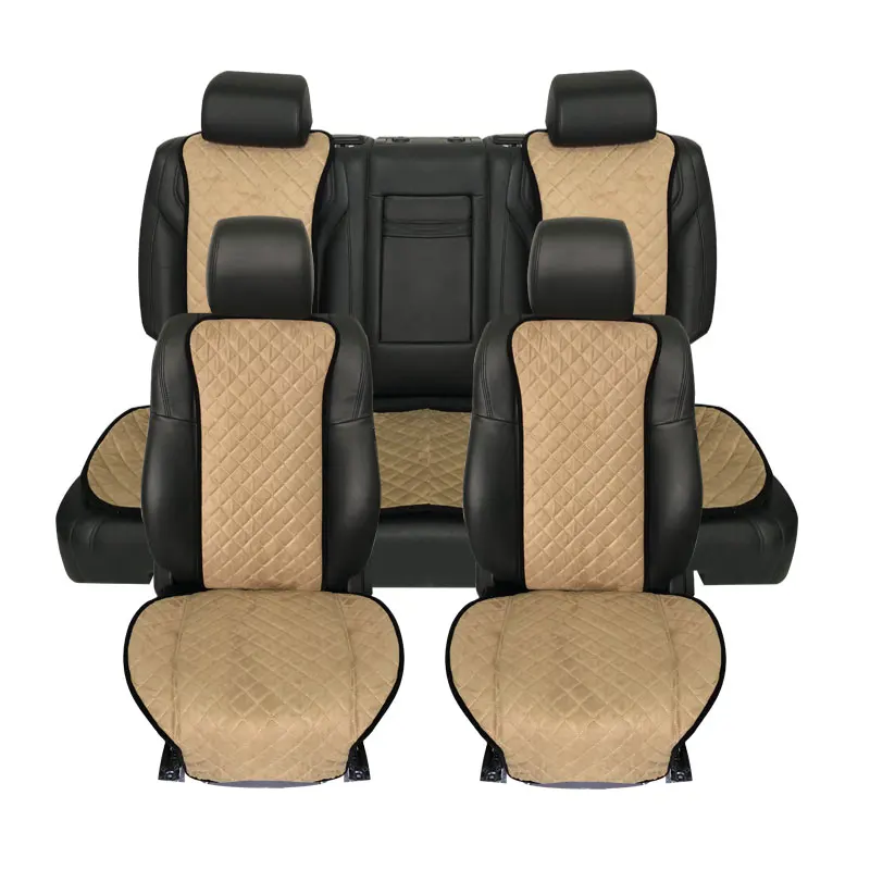 Beige 2pcs front AUTOROWN Универсальные чехлы из алькантары Аксессуары в автомобиль Накидка на сиденье автомобиля Алькантара чехлы для автомобиля Четыре сезона Накидки для Toyota, Subaru, Honda Защищают салон от потертостей и износа - Название цвета: Beige 2pcs front