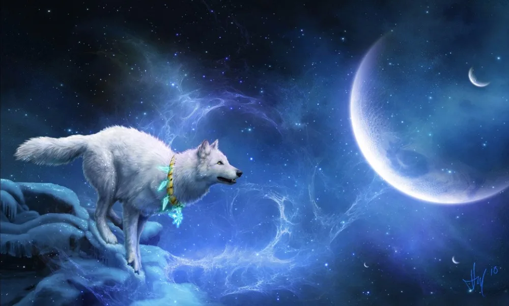 White wolf highland wild natural animal male dormitory wall stickers background decoration creative posters 40 x 24 &quot21x13&quot - 04 | Дом и