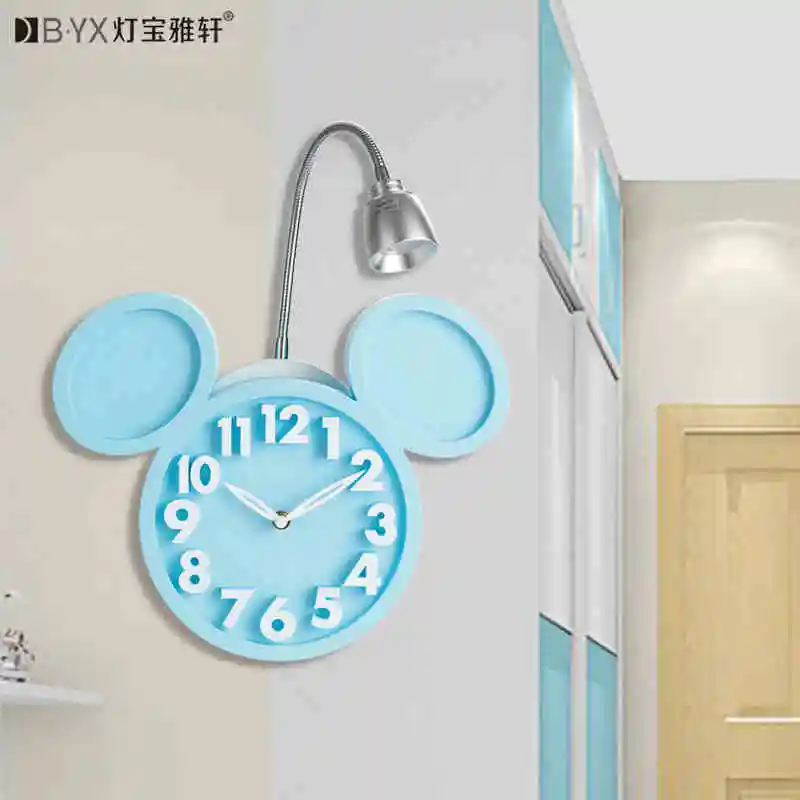 Новинка 2016 детские настенные часы Mitch светильники для детской комнаты спальни