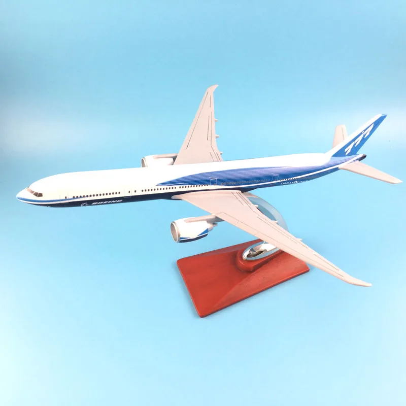 Бесплатная доставка 31 см BOEING LIVERY 777 металлическая основа полимерная модель