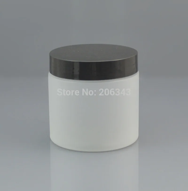 black lid 200 г матовая пластиковая банка ПЭТ/горшок/бутылка/контейнер с несколькими цветными крышками для сыворотки/эссенции/маски крем/ночной крем/Скраб для тела/гель/воск - Цвет: black lid