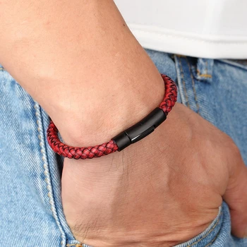 Classic Style - Leather Bracelet Simple Stainless Steel Button 3