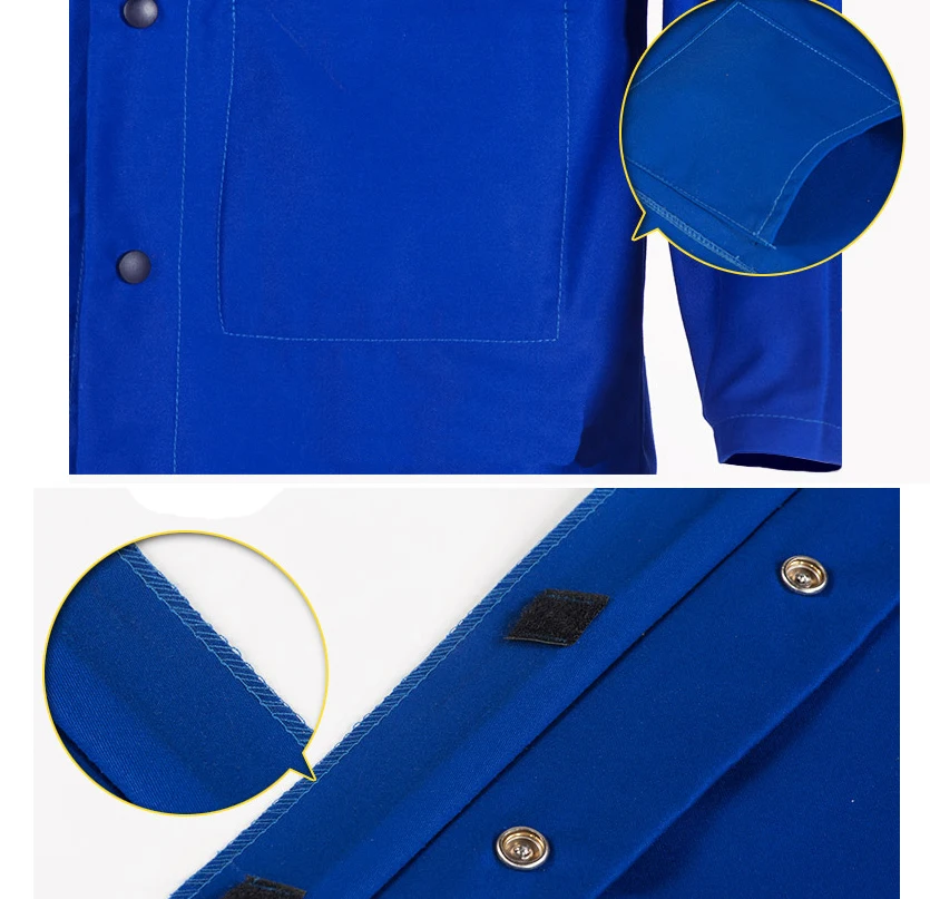 Weldor Apron 9 OZ FR хлопок синий огнестойкий куртка для сварщика безопасная сварочная