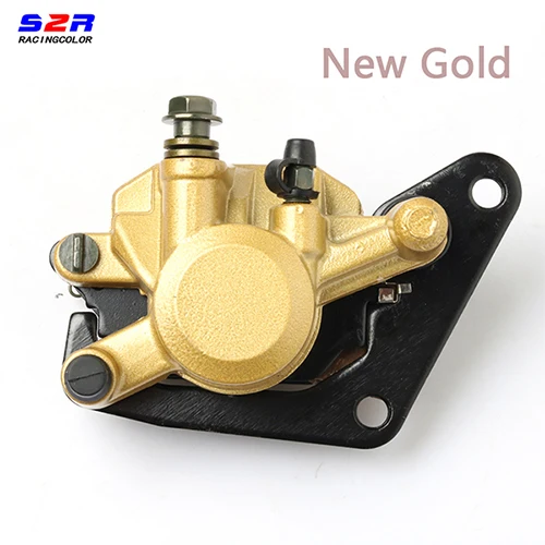 New Gold S2R мотоциклетный передний тормозной суппорт в сборе для YAMAHA YBR YB 125 с тормозными колодками и кронштейном YBR старый и дисковый тормоз - Цвет: New Gold