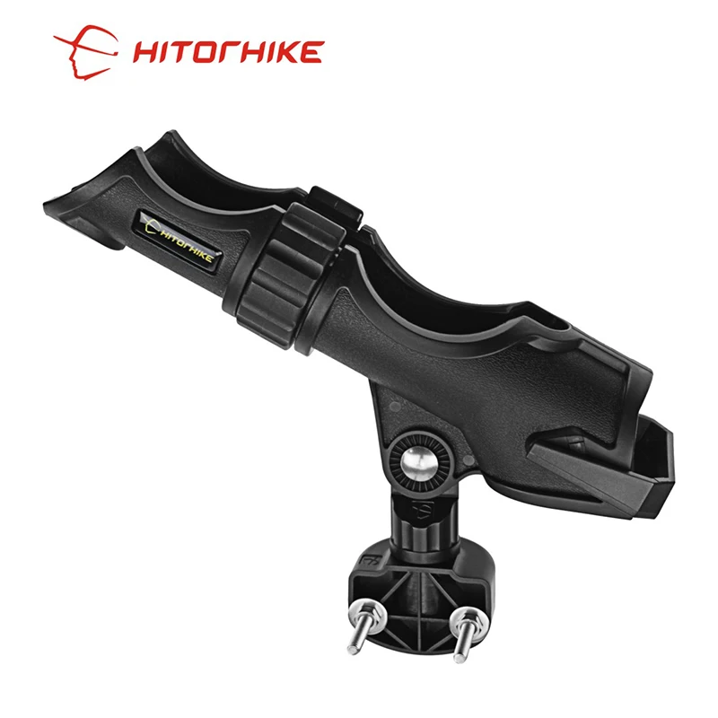 Kayak Rod Holder Side Rail Installation or Directly Installed on Kayak & Boat Fishing Pole Rod Holder Propene polymer Black
