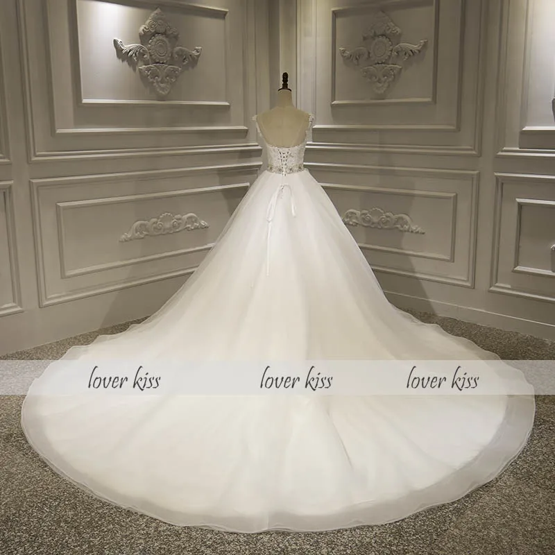 Lover Kiss Vestido De Noiva гламур кружево без рукавов свадебное платье корсет блеск лента невесты плюс размеры mariage robe mariee