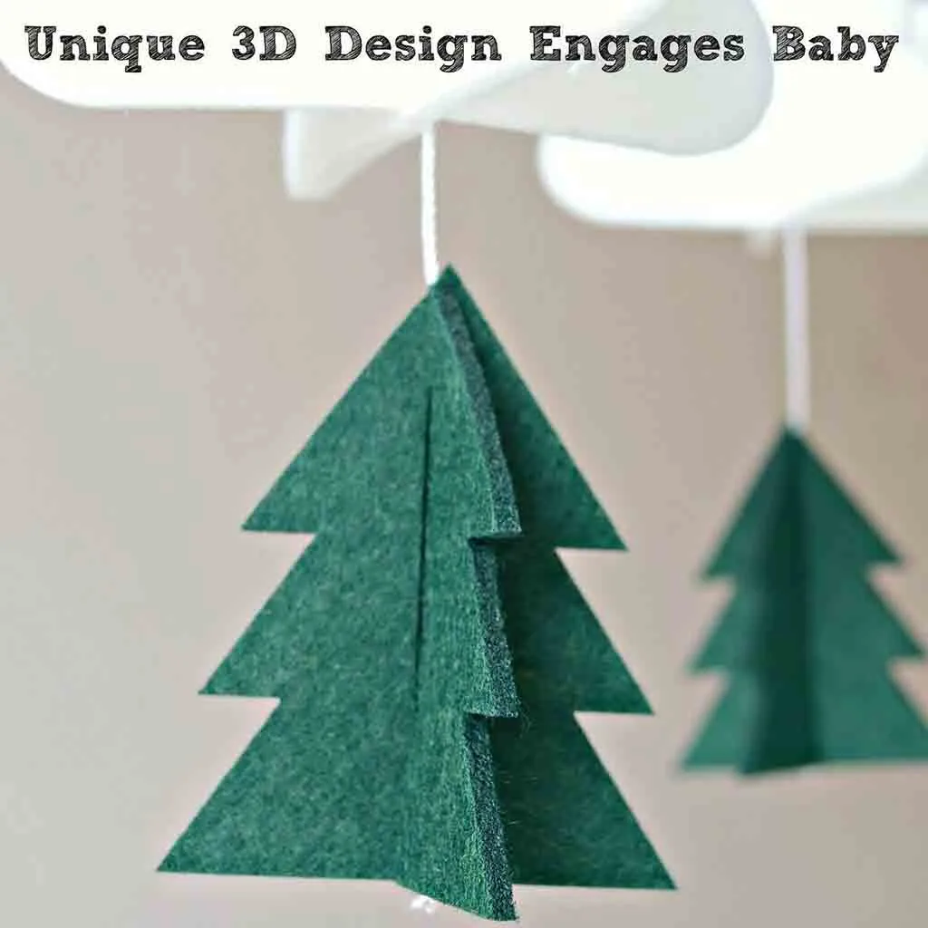 Felt DIY Craft Baby Room Decorations Tree Cloud Star Boys/Girls Crib Mobile Woodland Night Nursery Decoration |