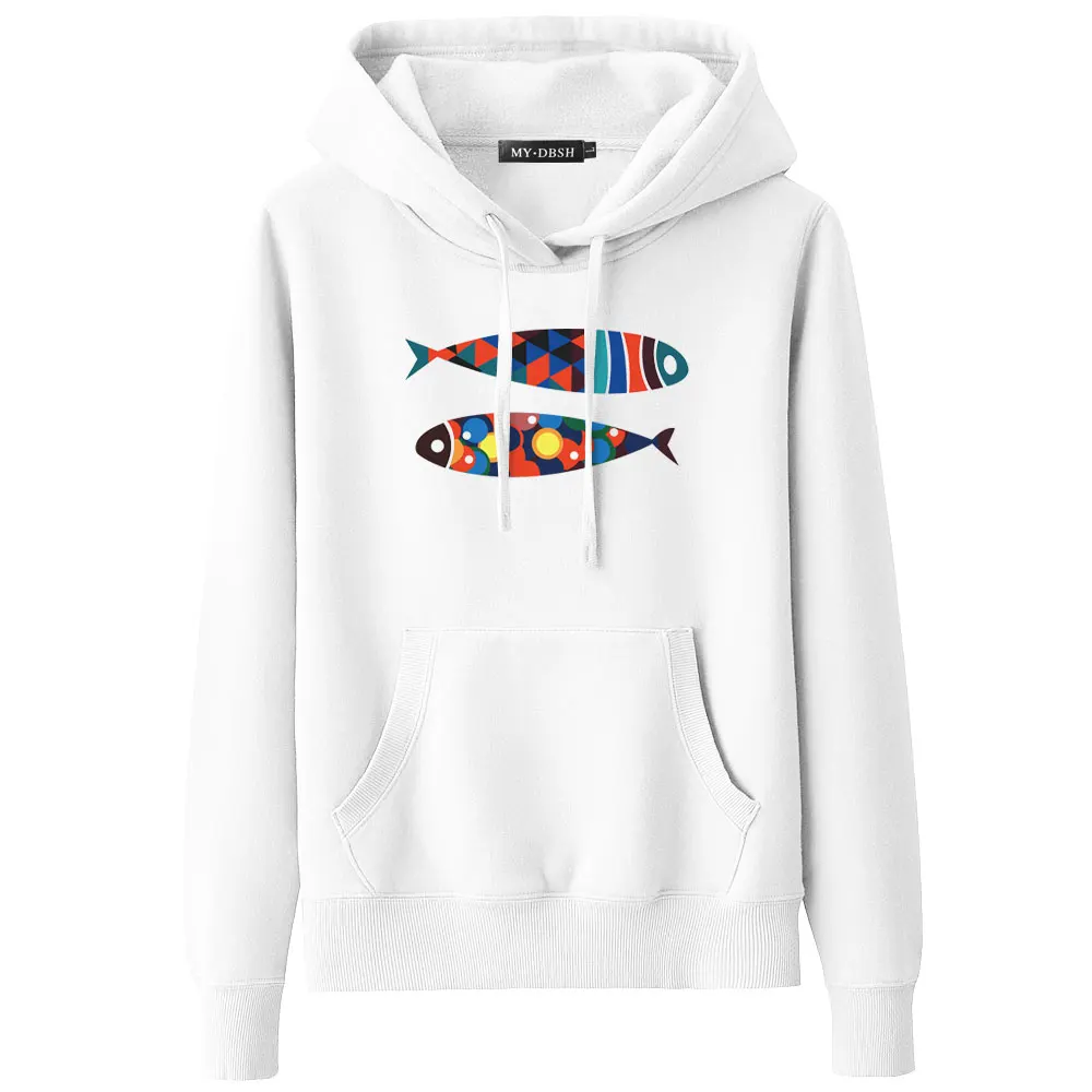 Худи мужское флисовое с принтом рыбок модный креативный пуловер в стиле хип хоп