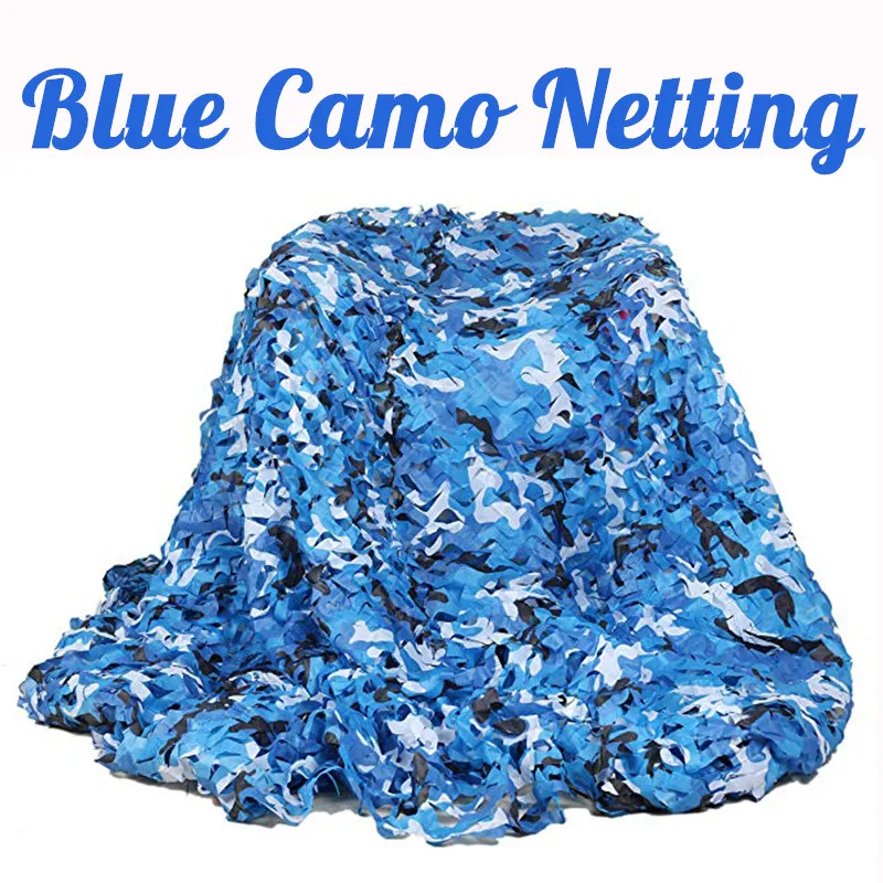 Синяя камуфляжная сетка уличная военная для охоты кемпинга солнцезащитное