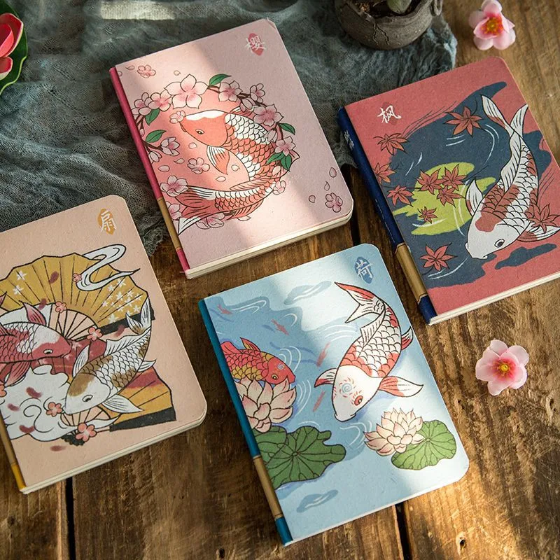 Милый японский блокнот "Koi Fish", альбом для путешествий, альбом для рисования, Канцтовары, планировщик, журнал, ежедневная заметка, блокнот, блокнот, записная книжка, студенческий подарок