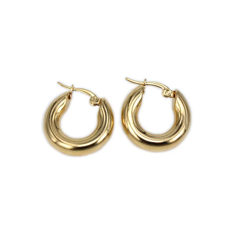 gold color 20mm MGUB, новинка, 2 цвета, классические, 316L, нержавеющая сталь, популярные серьги, солидный вес, гладкие, 20-30 мм, серьги, тонкая полированная, гладкая, LH327 - Окраска металла: gold color 20mm