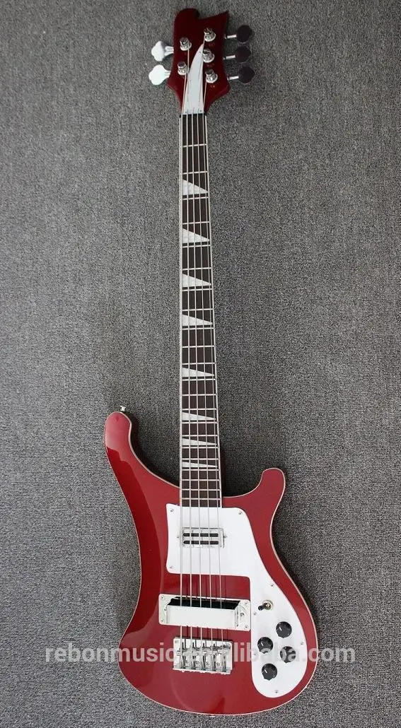 

Weifang Rebon 5 string ricken electric bass guitar in wine red colour