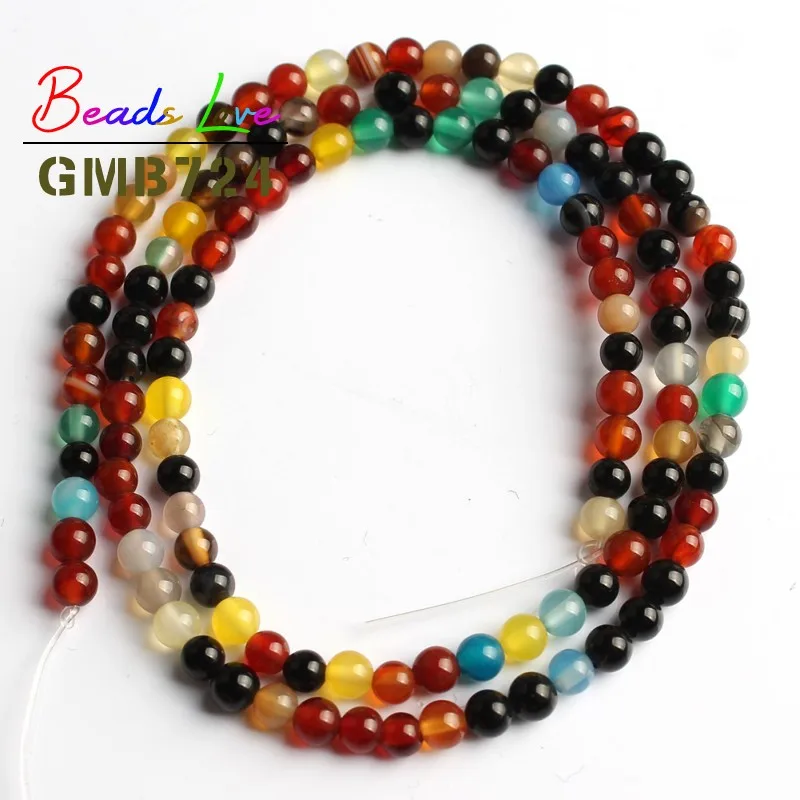 Colorful Agate Из натурального камня Агаты Амазонит нефрит круглые бусины для самостоятельного изготовления ювелирных изделий браслет ожерелье 2 мм 3 мм 15 дюймов - Цвет: Colorful Agate
