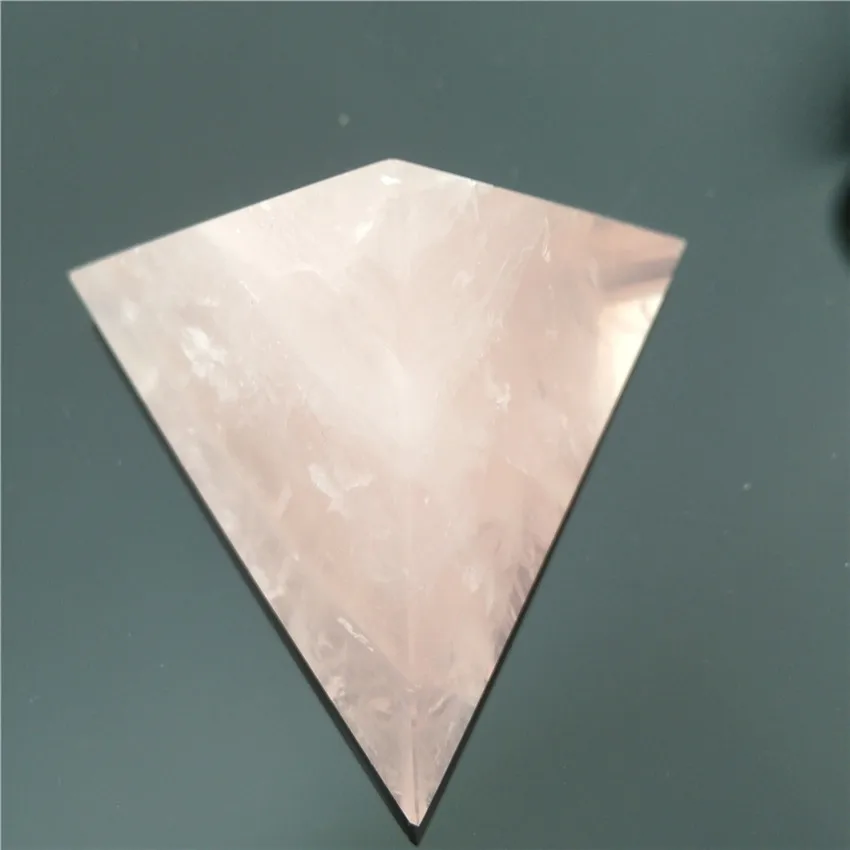 Розовый кристалл Tetrahedron Пирамида камень камни Кристаллы Wicca Cristal Islande Pierre Naturelle