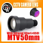 Новинка, инфракрасная линза M12 для систем видеонаблюдения, 13 дюйма, 50 мм, объектив 6,7 градусов, M12, с инфракрасным фильтром