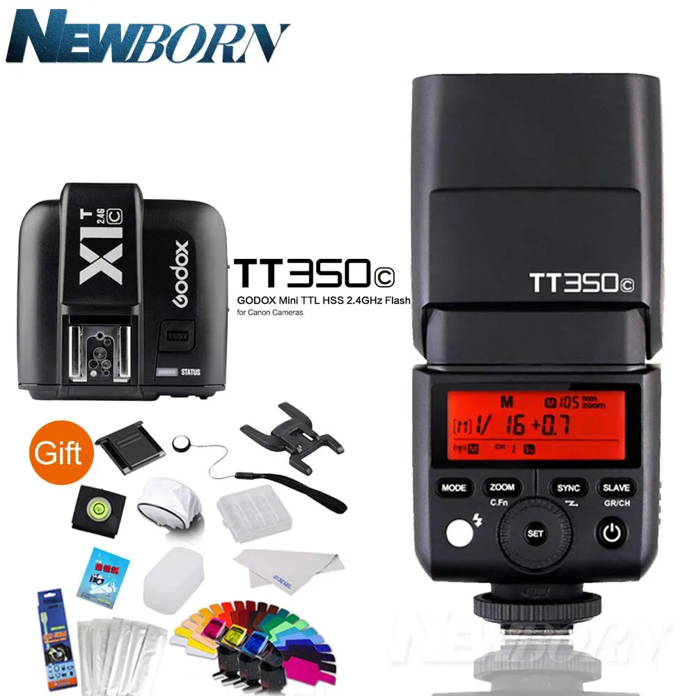 

GODOX TT350C Flash Speedlite 2.4G TTL GN36 Wireless X System+X1T-C Flash Transmitter for Canon Mirrorless digital Cameras