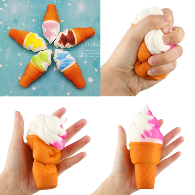 Розово-красный Jumbo мягкими мороженое улыбка арбуз хлеб Kawaii Squishies замедлить рост мягкий Squeeze Мягкие мягкими игрушками телефон Декор подарки сквиши squishies - Цвет: Розово-красный