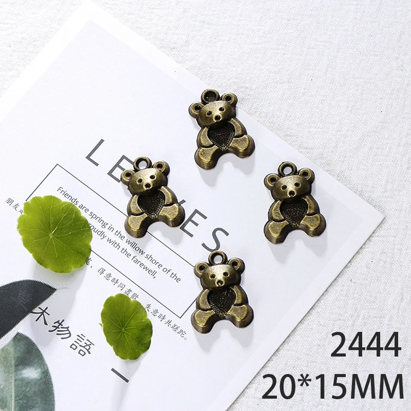 

20*15mm 10pcs Bear Alloy Pendant For Diy Jewelry Making 2 Colors Antique Silver Antique Bronze No.2444