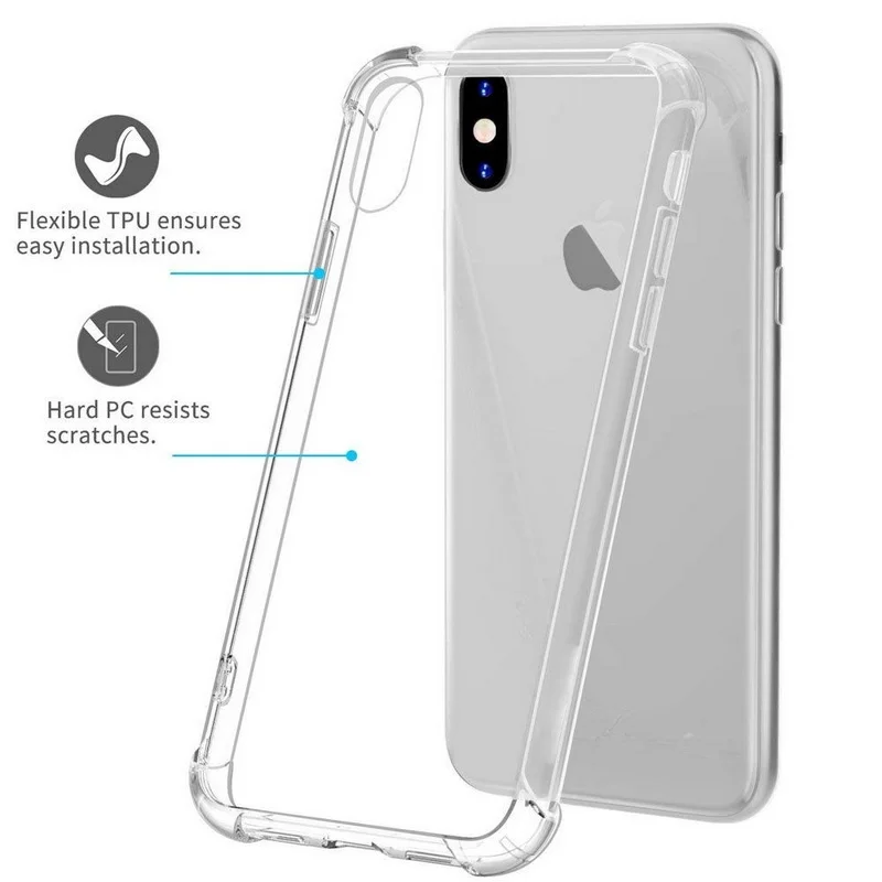 Clear Cystal Rubber TPU Case for Iphone X Xs Max XR 7 8 6 6s Plus 5s 5 SE Anti-knock Cell Phone Cover Capa |