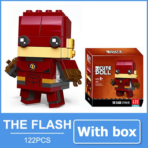 Flash man with box Бэтмен Супермен Чудо-Женщина фигурка-конструктор Джокер игрушки Совместимые мини блоки фигурка экшн супер куклы-герои фильм подарок для мальчиков друзей - Цвет: Flash man with box