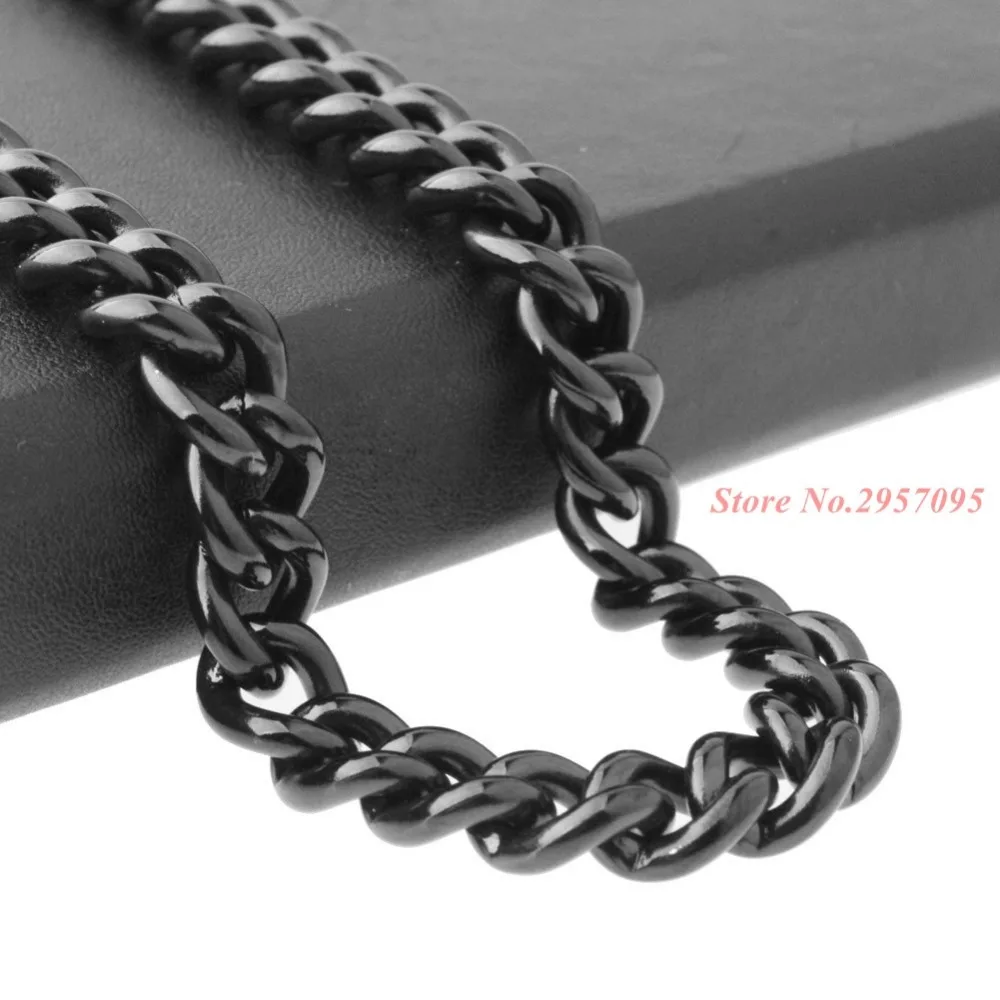 High Quality Width 9mm Stainless Steel Gold Cuban Chain Waterproof Men's Curb Link Necklace 7-40&quot Choose Size | Украшения и