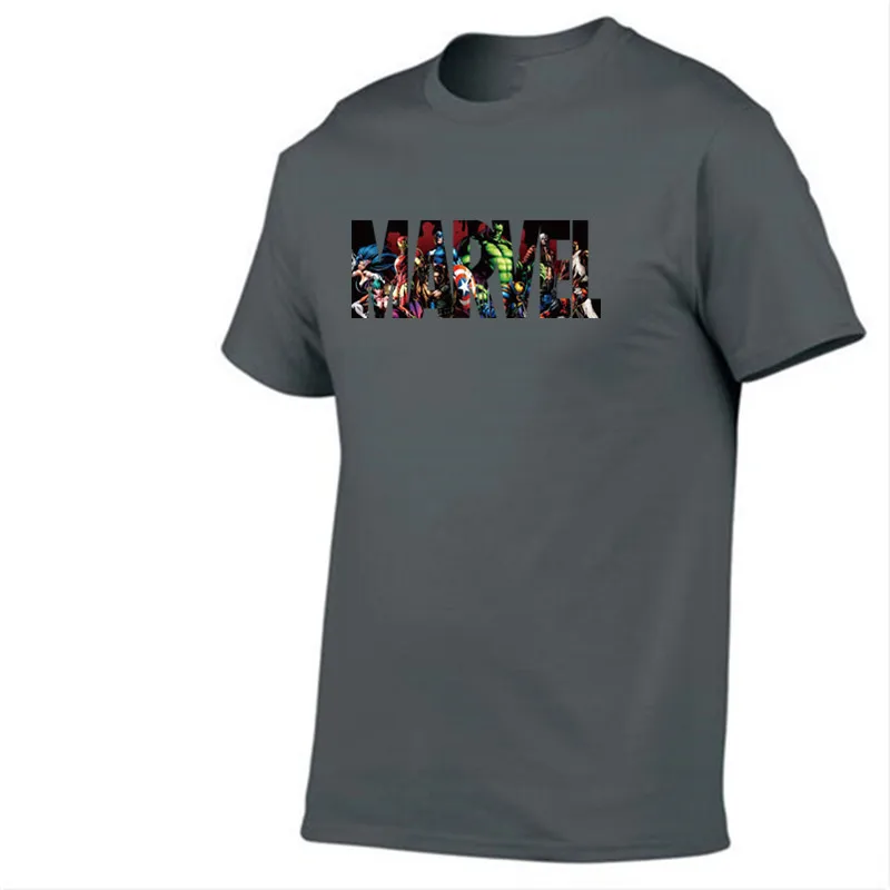 Новая мода Marvel футболка с короткими рукавами Для мужчин супергероя принт круглым