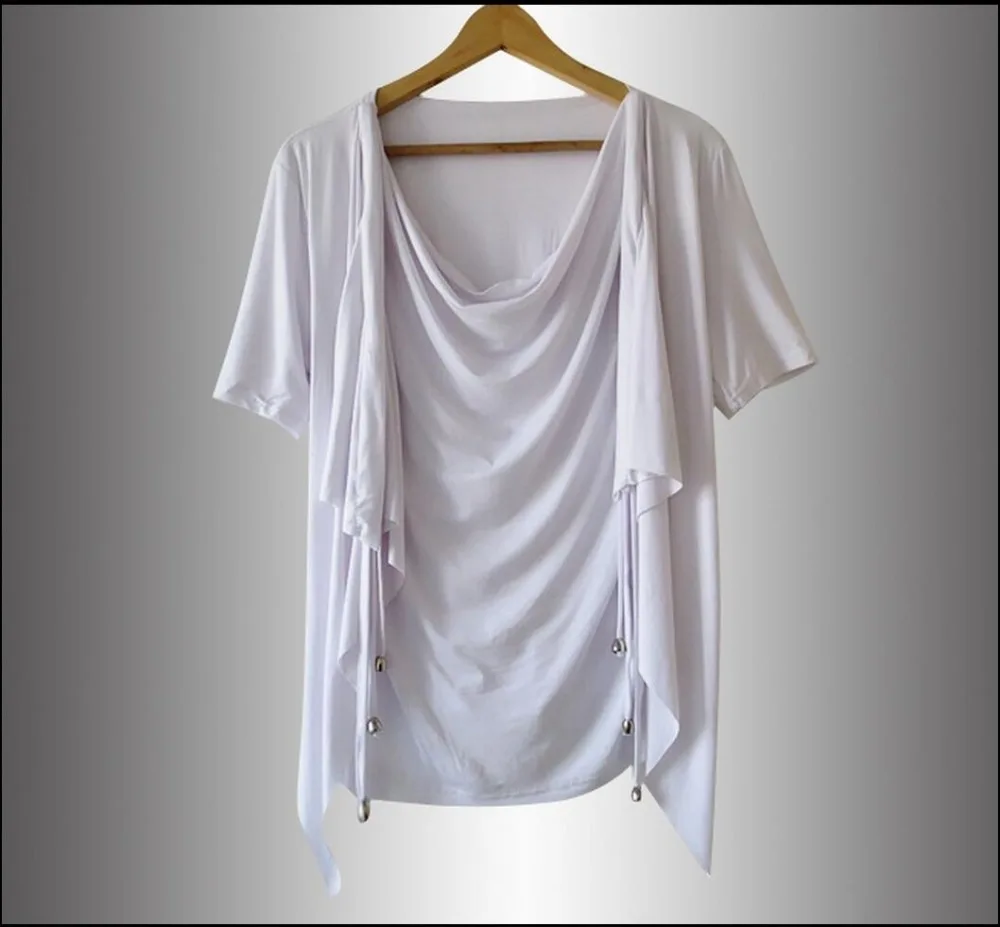 Женская Облегающая рубашка в Корейском стиле с имитацией двух футболок коротким